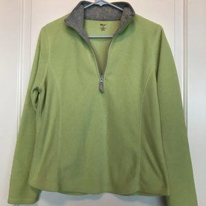Women's M Lime Green Jogging Fleece Zipper top